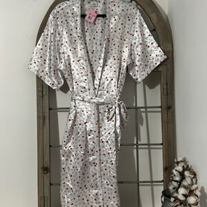 White Robe with Red Heart Pattern